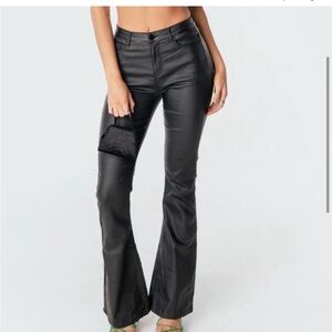Luna Faux Leather Flare Jeans